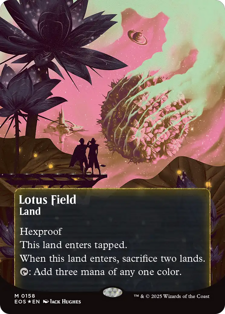 Lotus Field (0158) (Borderless) (Galaxy Foil) [Edge of Eternities: Stellar Sights] | Dragon's Lair Comics and Fantasy Houston TX