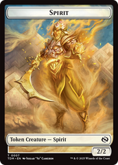 Spirit (0006) // Spirit (0007) Double-Sided Token [Tarkir: Dragonstorm Tokens] | Dragon's Lair Comics and Fantasy Houston TX