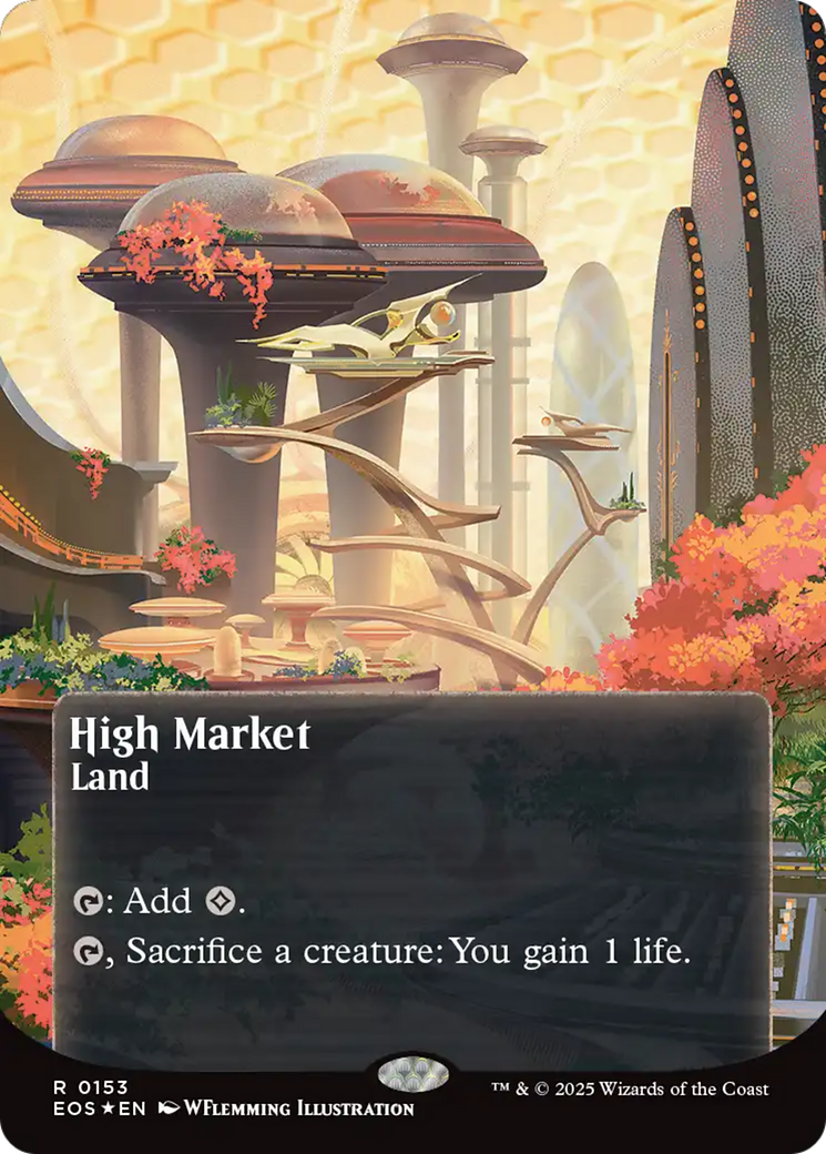 High Market (0153) (Borderless) (Galaxy Foil) [Edge of Eternities: Stellar Sights] | Dragon's Lair Comics and Fantasy Houston TX