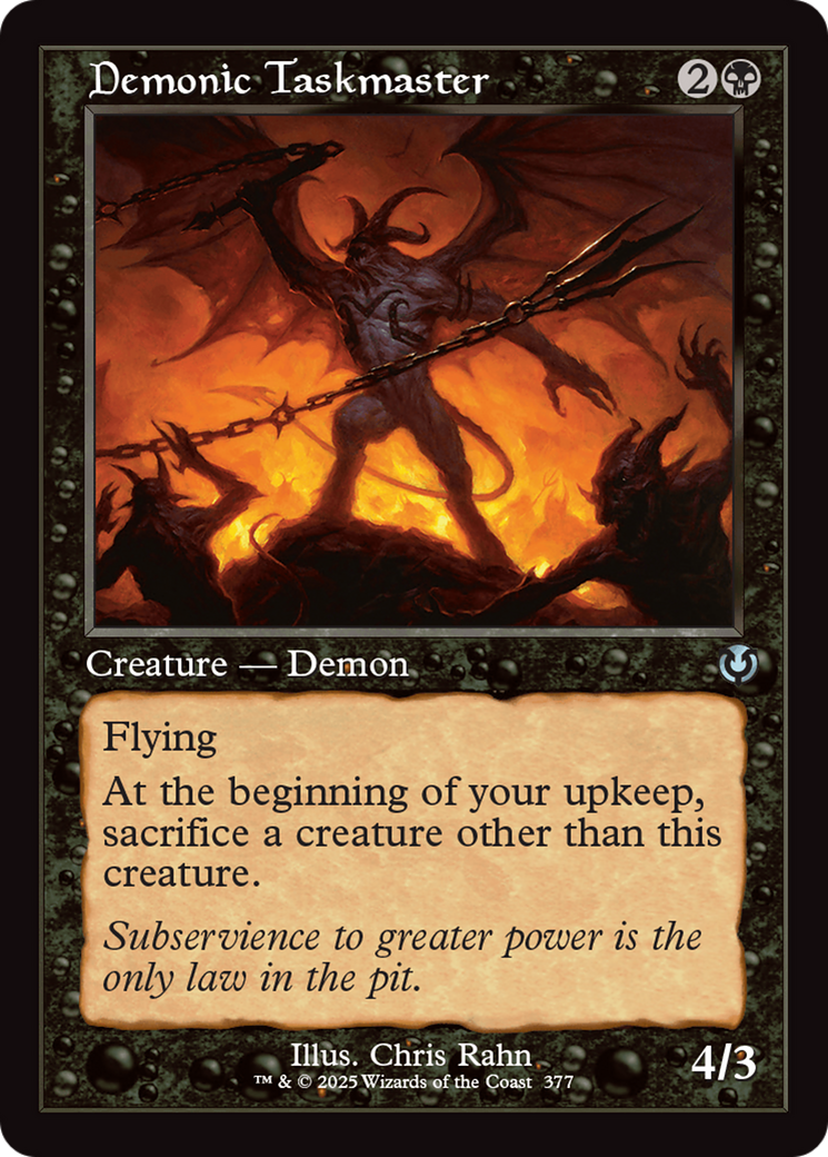 Demonic Taskmaster (Retro Frame) [Innistrad Remastered] | Dragon's Lair Comics and Fantasy Houston TX