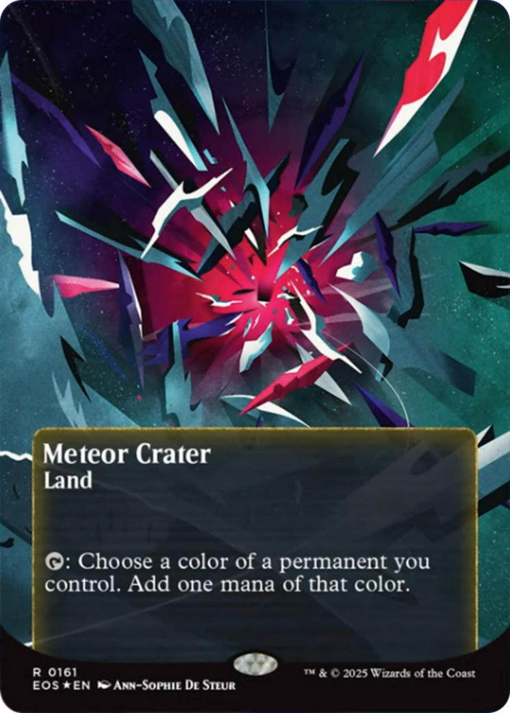 Meteor Crater (0161) (Borderless) (Galaxy Foil) [Edge of Eternities: Stellar Sights] | Dragon's Lair Comics and Fantasy Houston TX