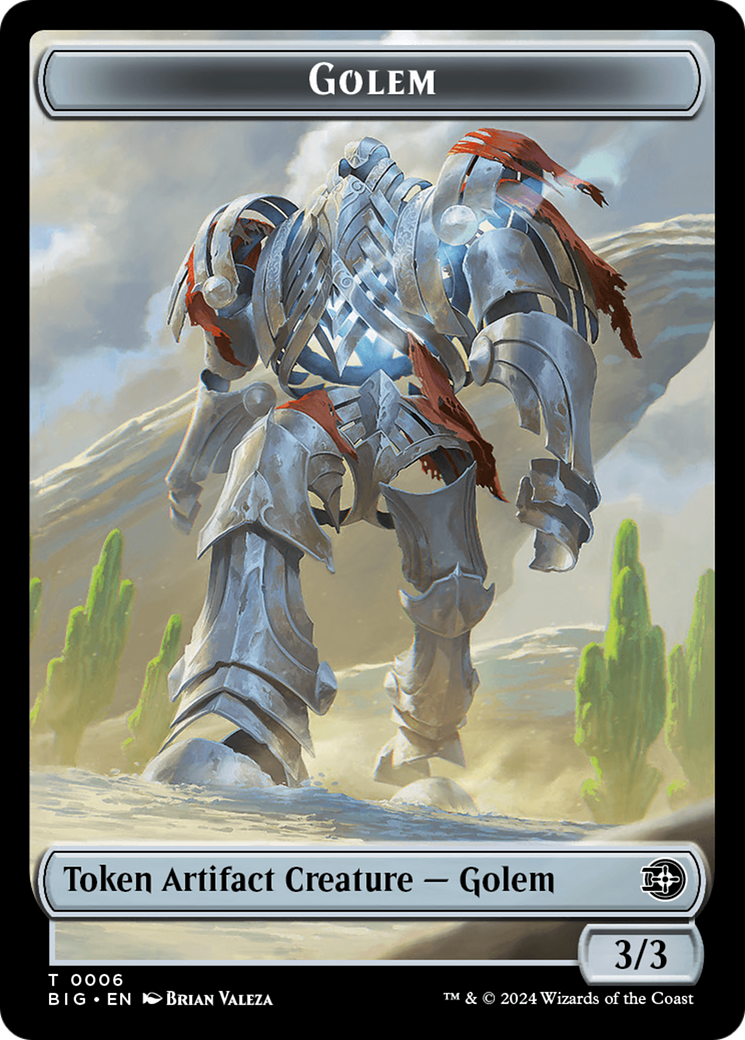 Golem Token [Outlaws of Thunder Junction: The Big Score Tokens] | Dragon's Lair Comics and Fantasy Houston TX