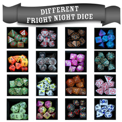 1985 Games: Fright Night Mystery Dice – Spooky Dice, Pin and Sticker Blind Bag | Dragon's Lair Comics and Fantasy Houston TX