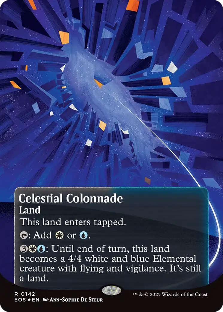 Celestial Colonnade (0142) (Borderless) (Galaxy Foil) [Edge of Eternities: Stellar Sights] | Dragon's Lair Comics and Fantasy Houston TX