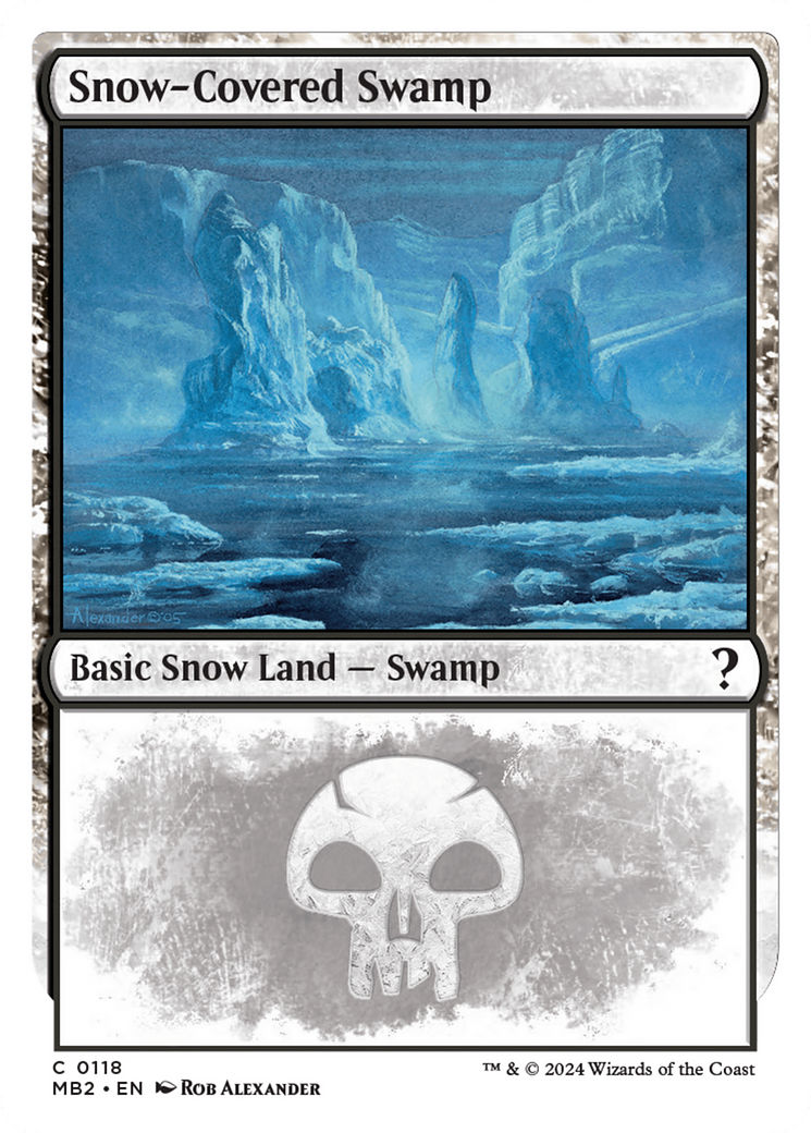 Snow-Covered Swamp (White Border) [Mystery Booster 2] | Dragon's Lair Comics and Fantasy Houston TX