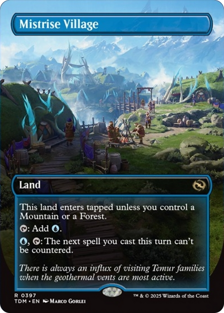 Mistrise Village (Borderless) [Tarkir: Dragonstorm] | Dragon's Lair Comics and Fantasy Houston TX