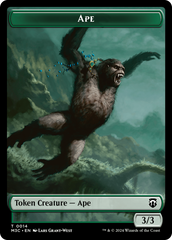 Ape (Ripple Foil) // Plant Double-Sided Token [Modern Horizons 3 Commander Tokens] | Dragon's Lair Comics and Fantasy Houston TX