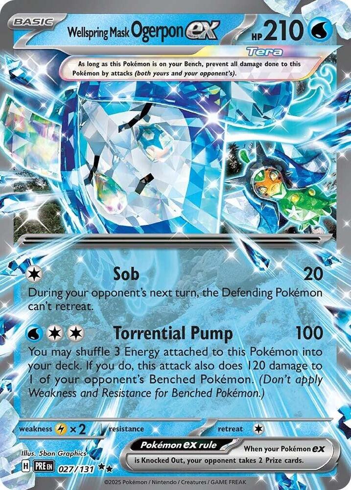 Wellspring Mask Ogerpon ex (027/131) [Scarlet & Violet: Prismatic Evolutions] | Dragon's Lair Comics and Fantasy Houston TX
