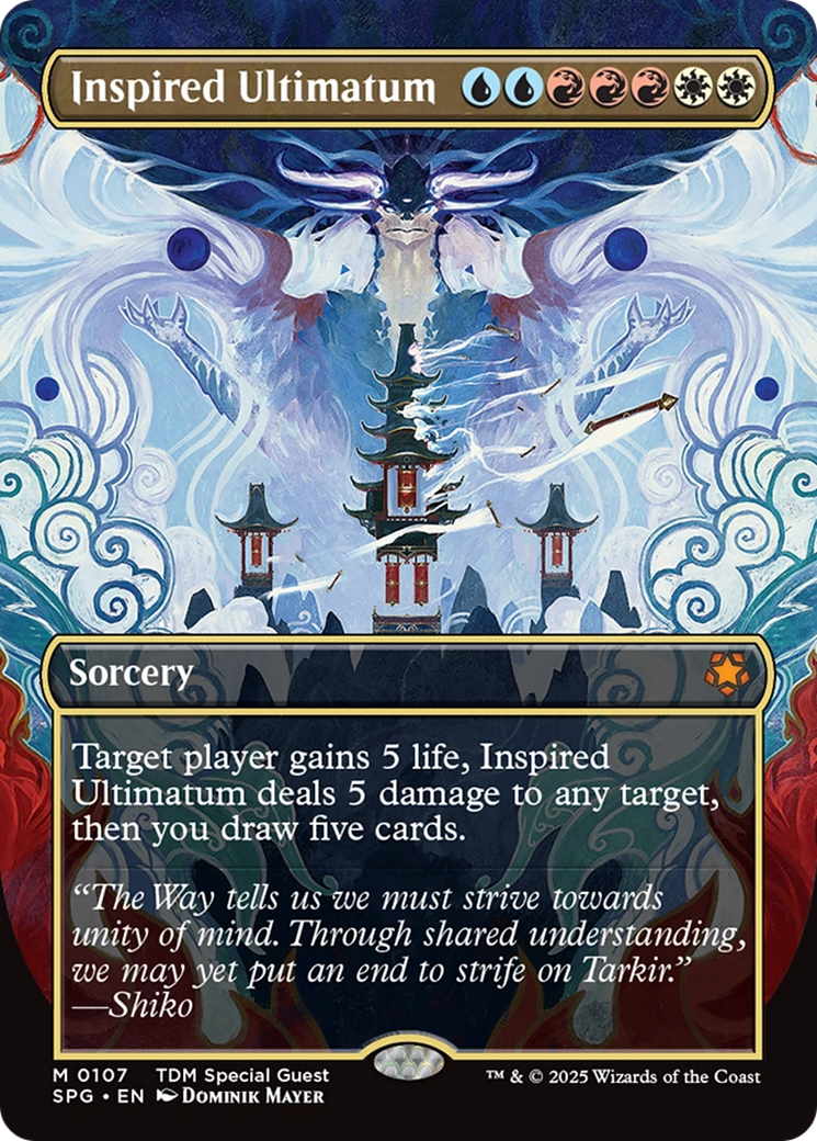 Inspired Ultimatum (Borderless) [Tarkir: Dragonstorm Special Guests] | Dragon's Lair Comics and Fantasy Houston TX