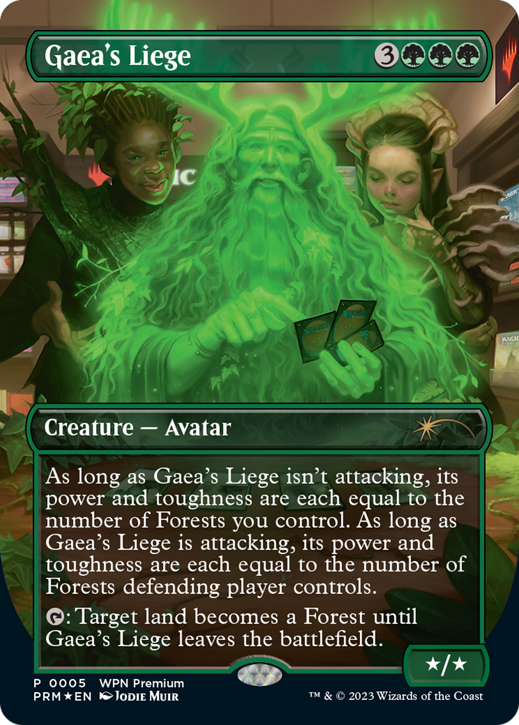 Gaea's Liege (Borderless) [Wizards Play Network 2024] | Dragon's Lair Comics and Fantasy Houston TX