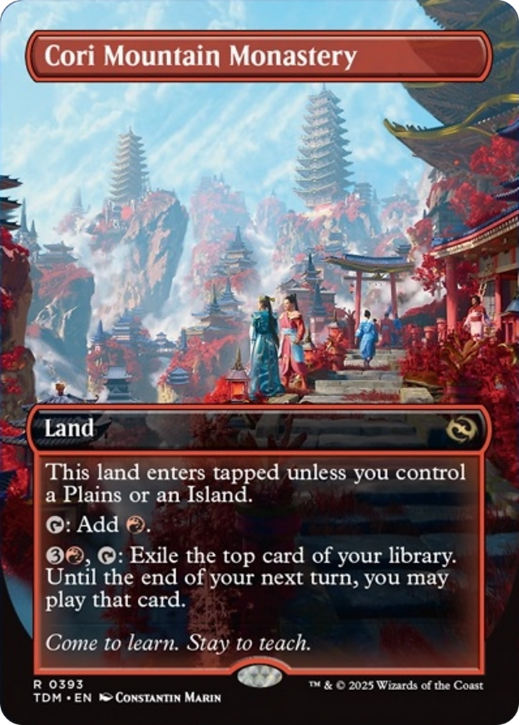 Cori Mountain Monastery (Borderless) [Tarkir: Dragonstorm] | Dragon's Lair Comics and Fantasy Houston TX