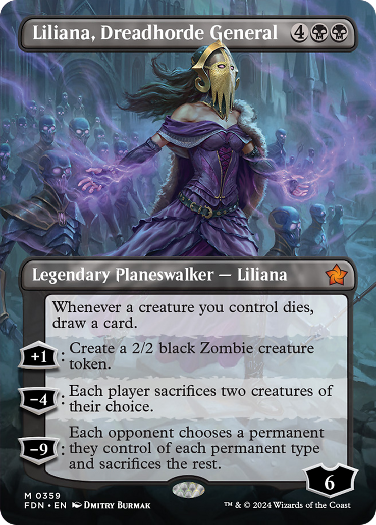Liliana, Dreadhorde General (Borderless) [Foundations] | Dragon's Lair Comics and Fantasy Houston TX