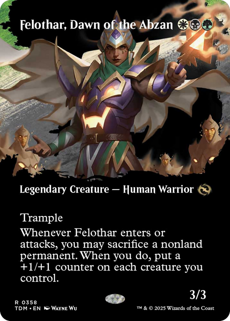 Felothar, Dawn of the Abzan (Borderless) [Tarkir: Dragonstorm] | Dragon's Lair Comics and Fantasy Houston TX