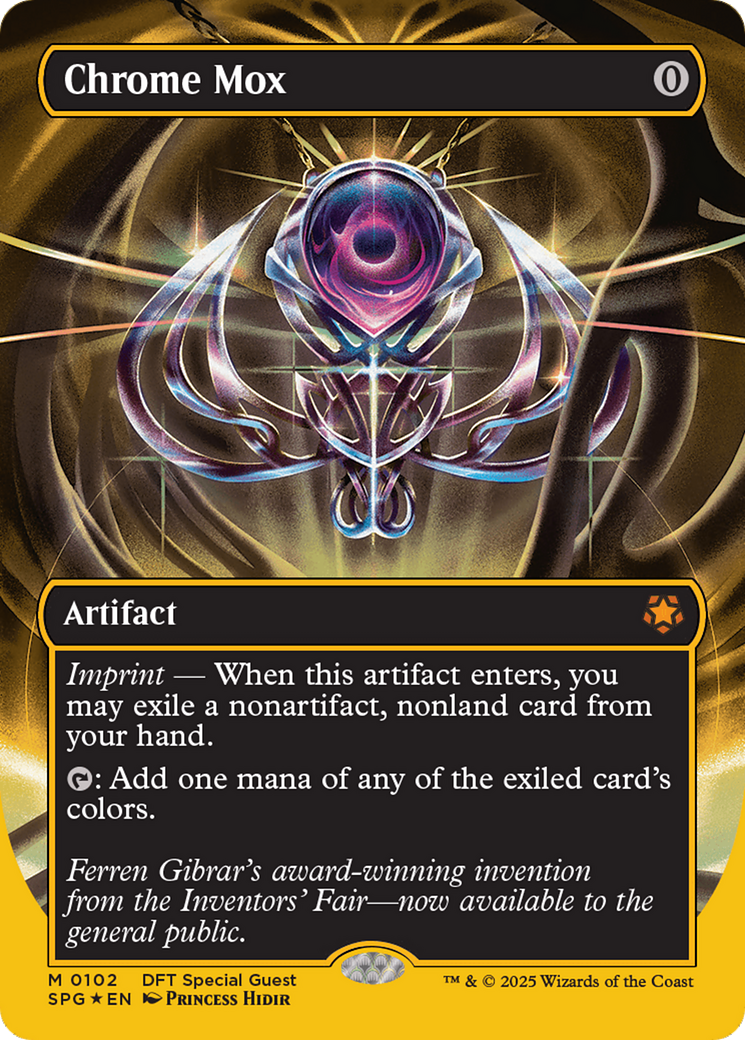 Chrome Mox (Borderless) (First-Place Foil) [Aetherdrift Special Guests] | Dragon's Lair Comics and Fantasy Houston TX