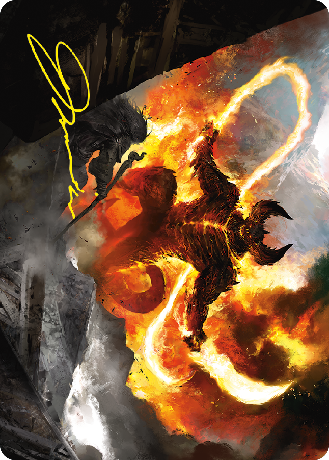 The Balrog, Durin's Bane Art Card (Gold-Stamped Signature) [The Lord of the Rings: Tales of Middle-earth Art Series] | Dragon's Lair Comics and Fantasy Houston TX