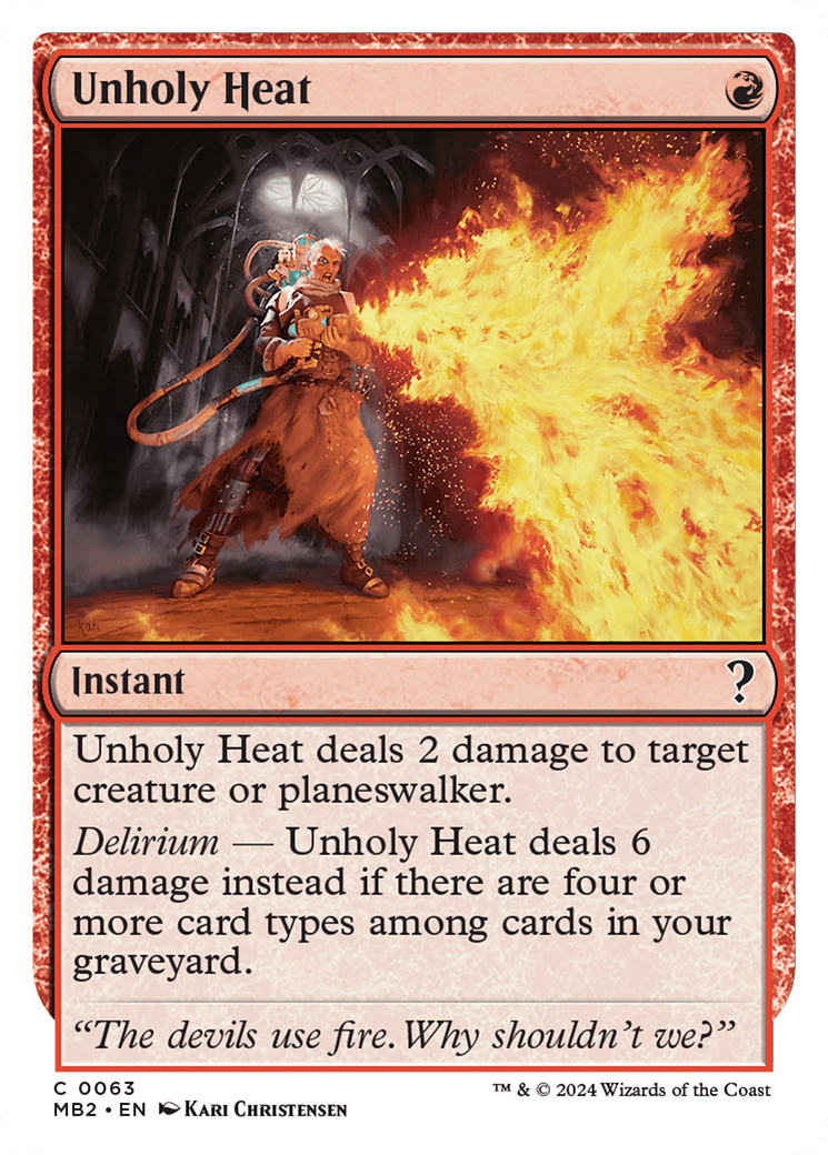 Unholy Heat (White Border) [Mystery Booster 2] | Dragon's Lair Comics and Fantasy Houston TX