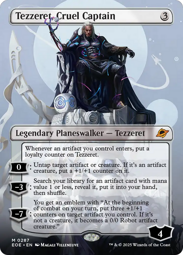 Tezzeret, Cruel Captain (Borderless) [Edge of Eternities] | Dragon's Lair Comics and Fantasy Houston TX