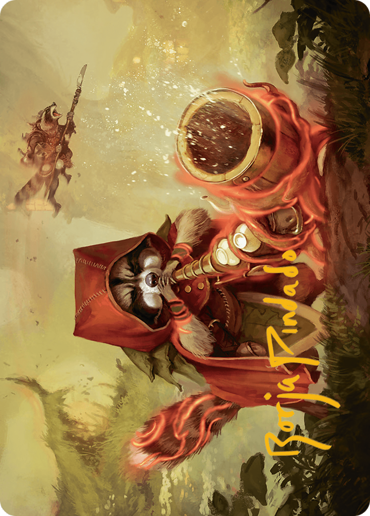 Raccoon Rallier Art Card (Gold-Stamped Signature) [Bloomburrow Art Series] | Dragon's Lair Comics and Fantasy Houston TX