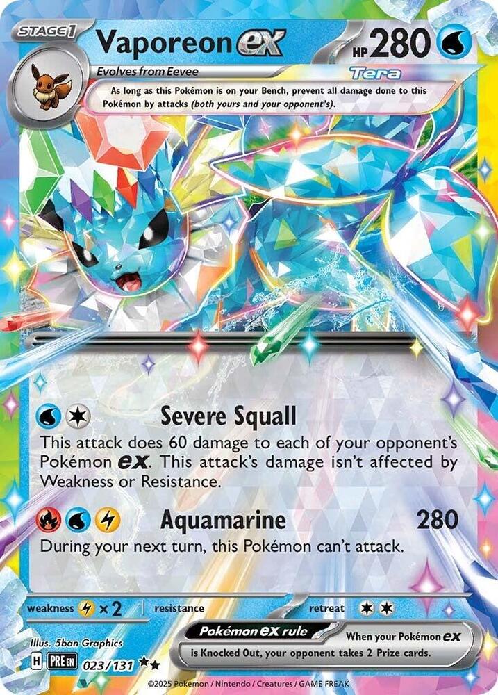 Vaporeon ex (023/131) [Scarlet & Violet: Prismatic Evolutions] | Dragon's Lair Comics and Fantasy Houston TX