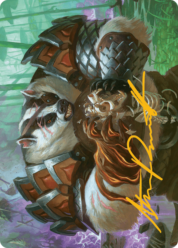 Hugs, Grisly Guardian Art Card (Gold-Stamped Signature) [Bloomburrow Art Series] | Dragon's Lair Comics and Fantasy Houston TX