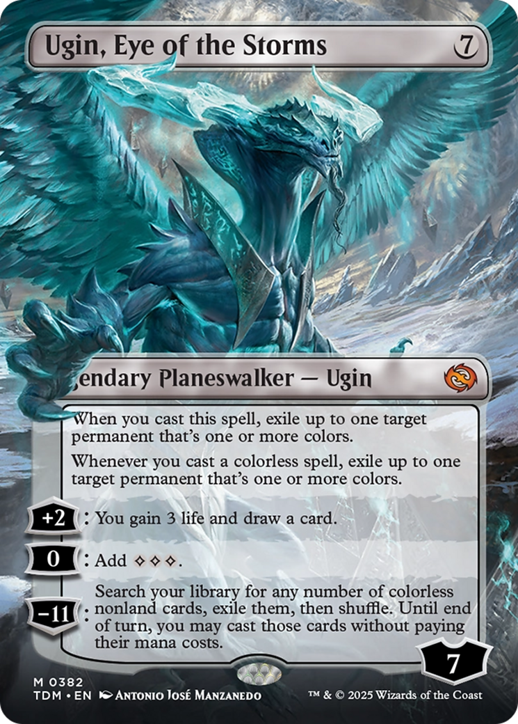 Ugin, Eye of the Storms (Borderless) [Tarkir: Dragonstorm] | Dragon's Lair Comics and Fantasy Houston TX