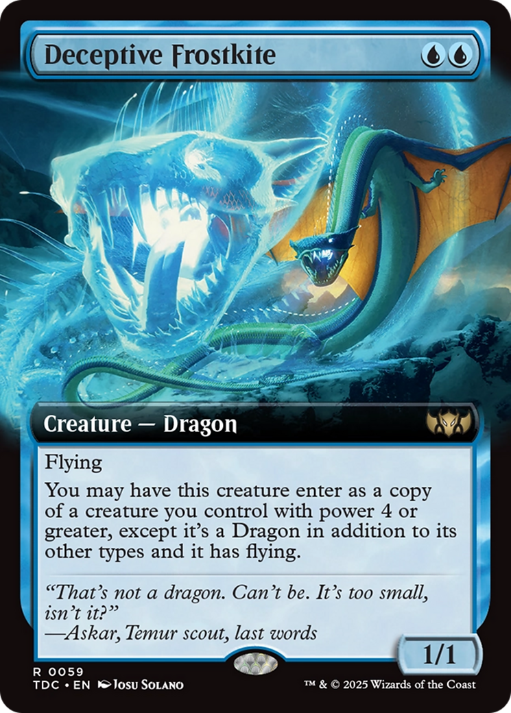 Deceptive Frostkite (Extended Art) [Tarkir: Dragonstorm Commander] | Dragon's Lair Comics and Fantasy Houston TX