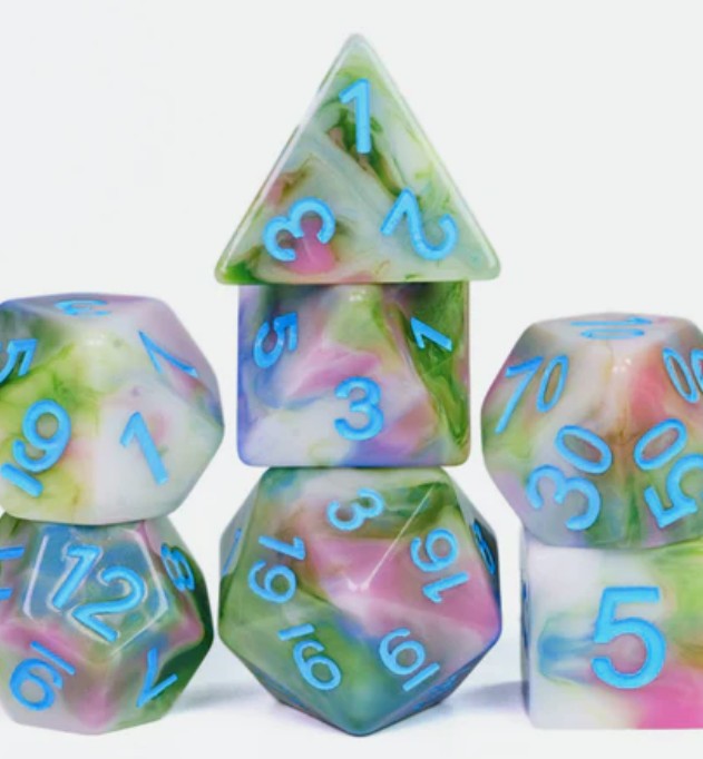 Foam Brain  Field of Spring Poly 7 Dice Set | Dragon's Lair Comics and Fantasy Houston TX