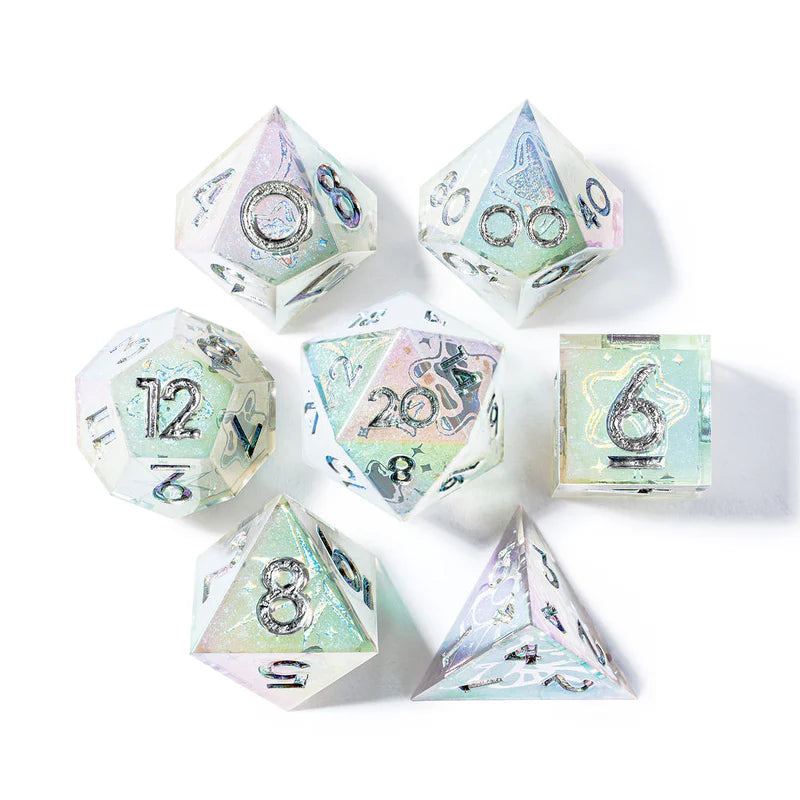 Dispel Dice Quicksilver Sharp Poly 7 Set | Odin's Place