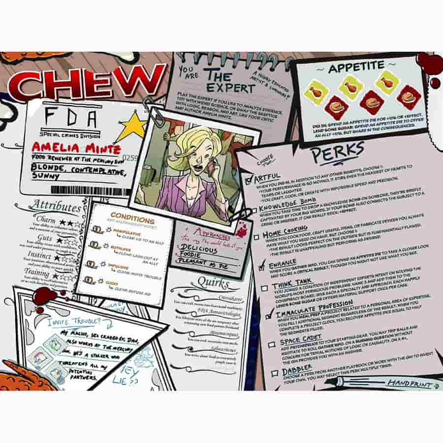 Chew: The Role Playing Game: Character Menus | Dragon's Lair Comics and Fantasy Houston TX