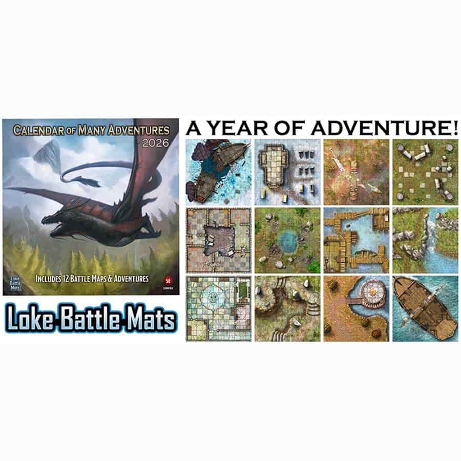 Calendar of Many Adventures 2026 | Dragon's Lair Comics and Fantasy Houston TX