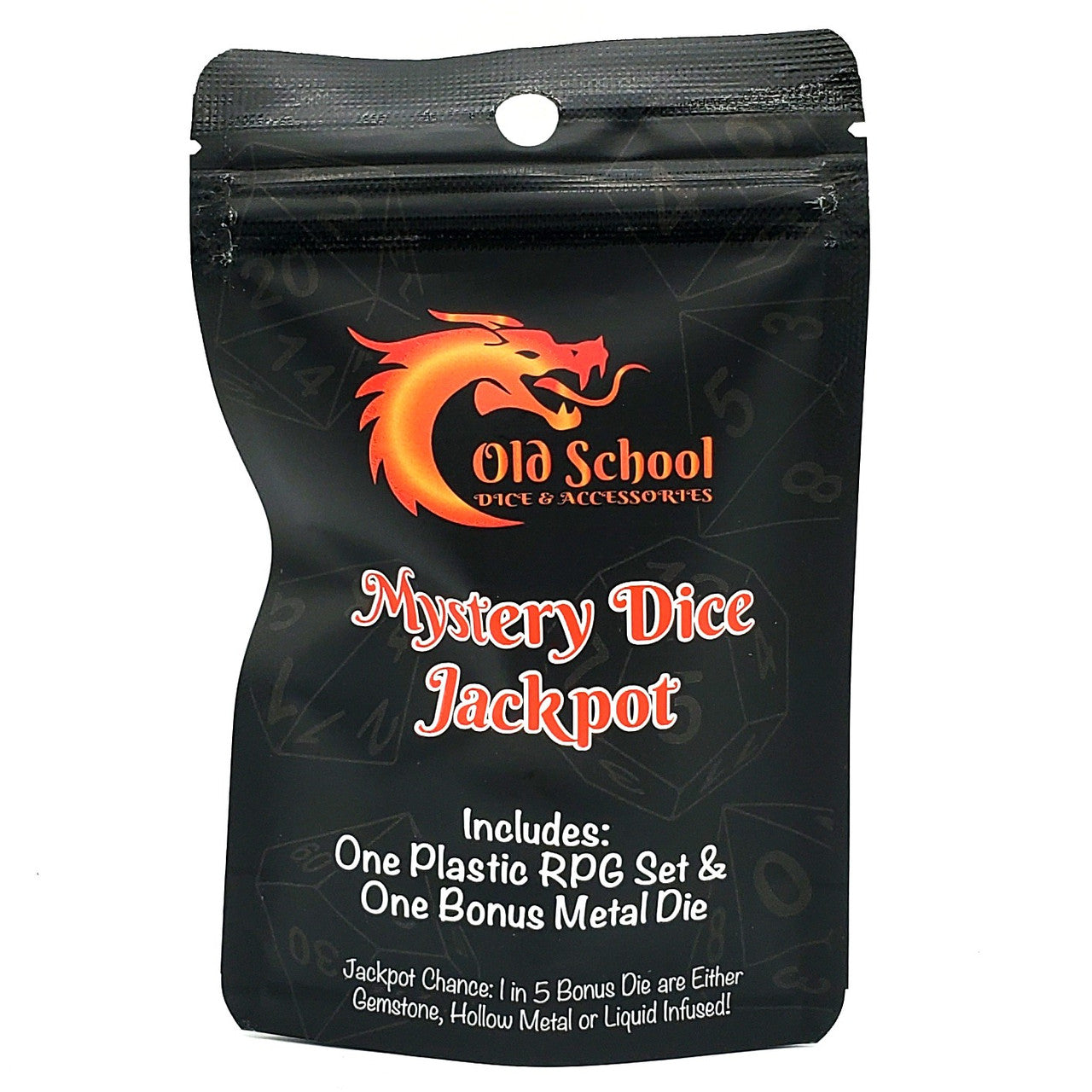 Old School Dice: Mystery Dice Jackpot: 7-Piece Acrylic Set w/ Bonus Metal Die | Dragon's Lair Comics and Fantasy Houston TX