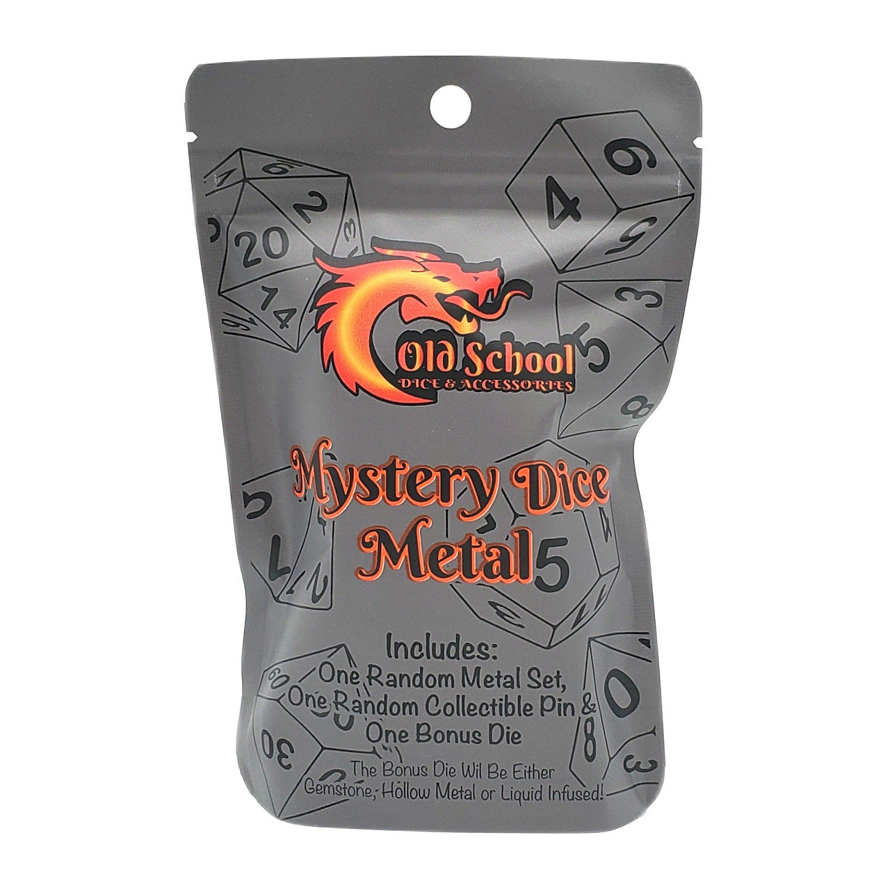 Old School Dice: Mystery Dice - Metal: 7-Piece Metal Set & Collectible Pin w/ Bonus Premium Dice | Dragon's Lair Comics and Fantasy Houston TX
