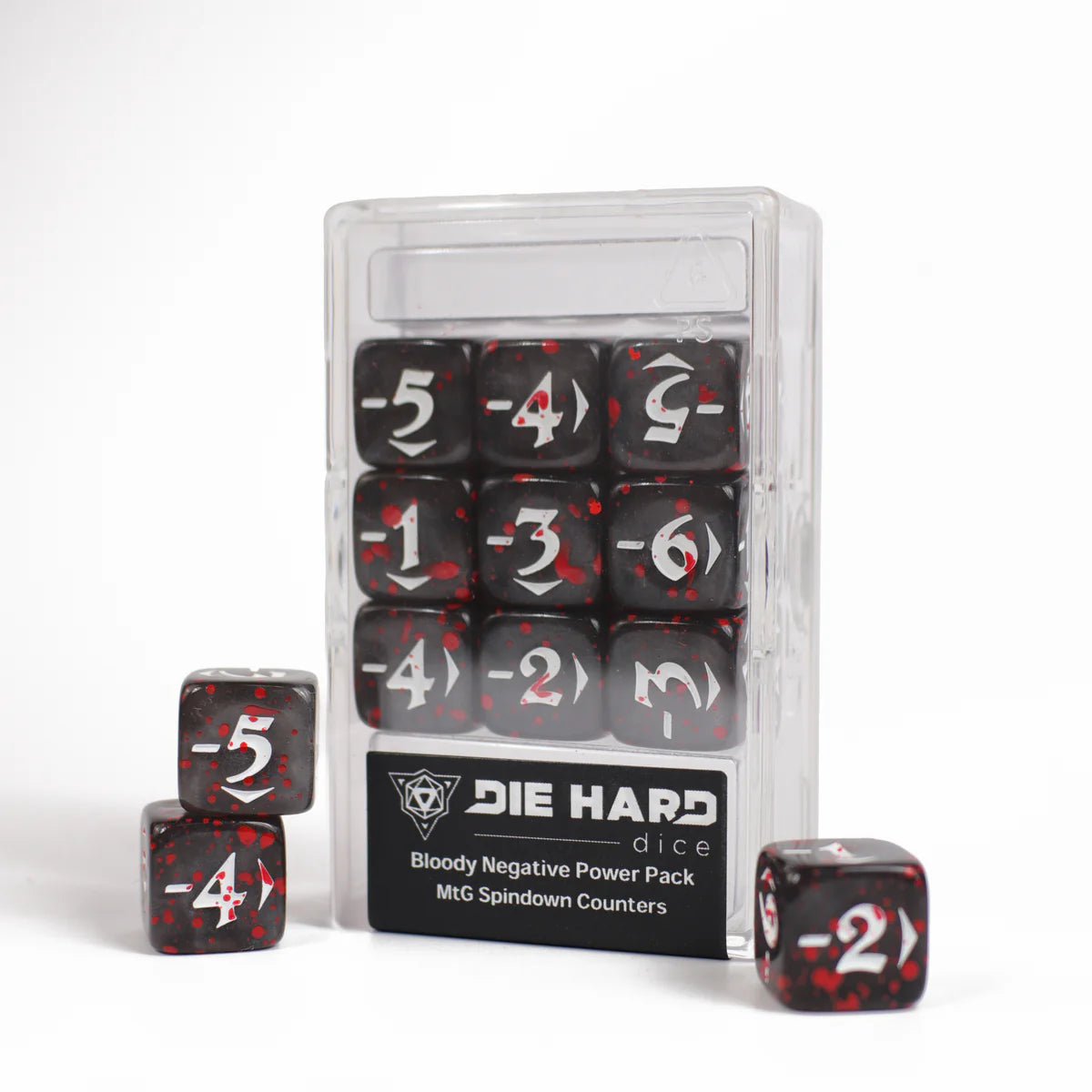 Die Hard Dice MtG Spindown Counters - Bloody Negative Power Pack, Black | Odin's Place