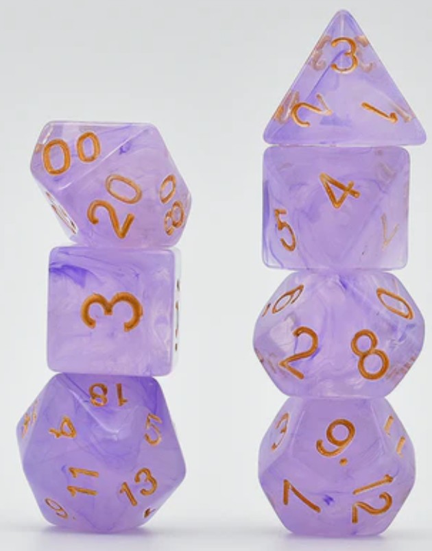 Foam Brain Purple Silk Translucent Poly 7 Dice Set | Dragon's Lair Comics and Fantasy Houston TX