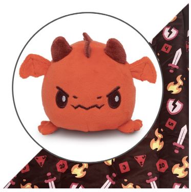 Plushie Tote Bag: Dark Red Tabletop Gaming Tote Bag + Red Dragon Plushie | Odin's Place