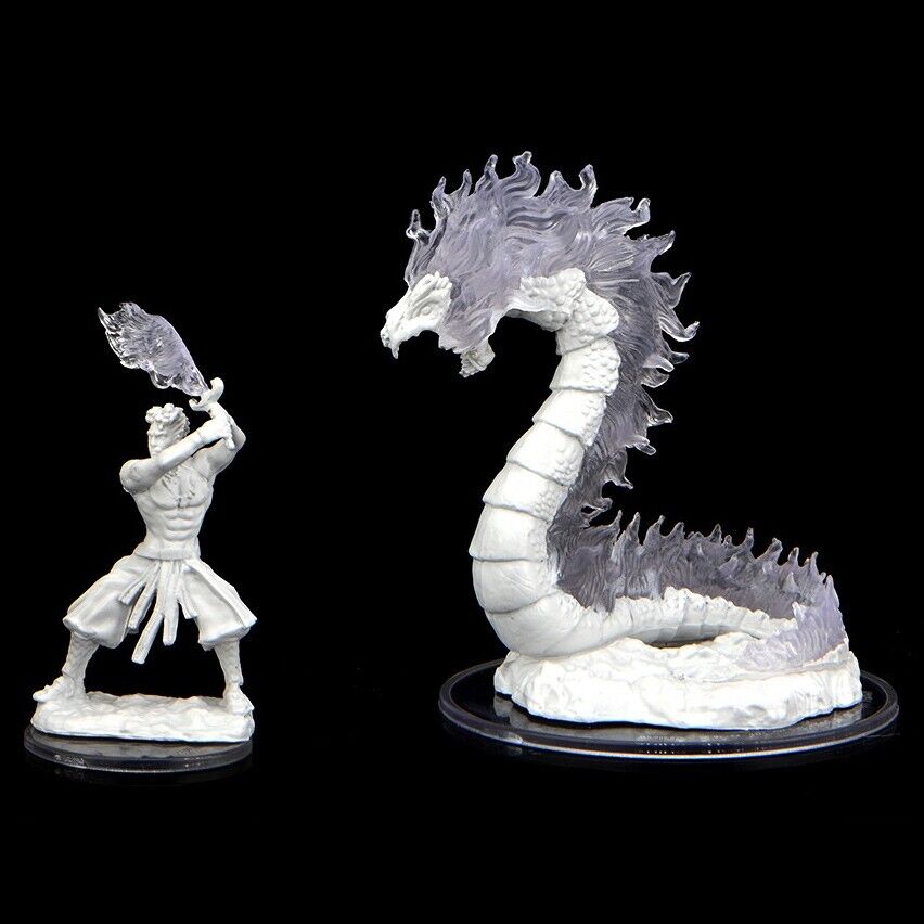Critical Role Unpainted Miniatures: W04 Ashari firetamer & Inferno serpent | Dragon's Lair Comics and Fantasy Houston TX
