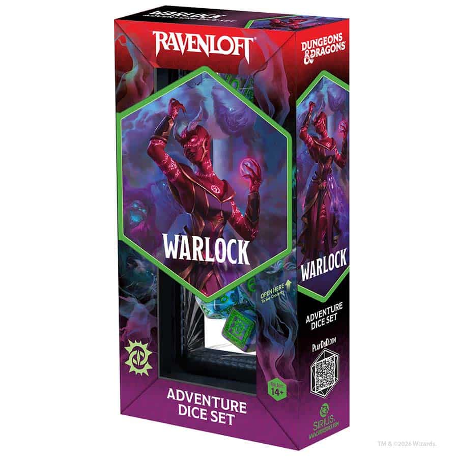 Dungeons & Dragons: Adventurer Dice: Warlock - Purple and Green | Odin's Place