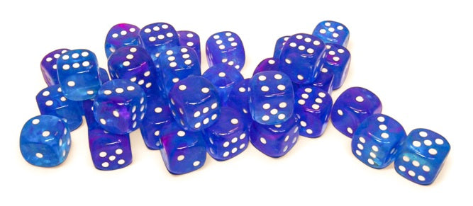 Chessex Nebula: 12mm d6 Aura/white Luminary Dice Block (36 dice) | Dragon's Lair Comics and Fantasy Houston TX
