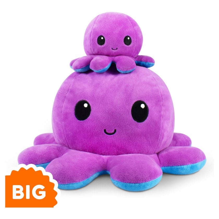 BIG Plush Reversible Octopus: Happy Purple and Angry Blue | Dragon's Lair Comics and Fantasy Houston TX
