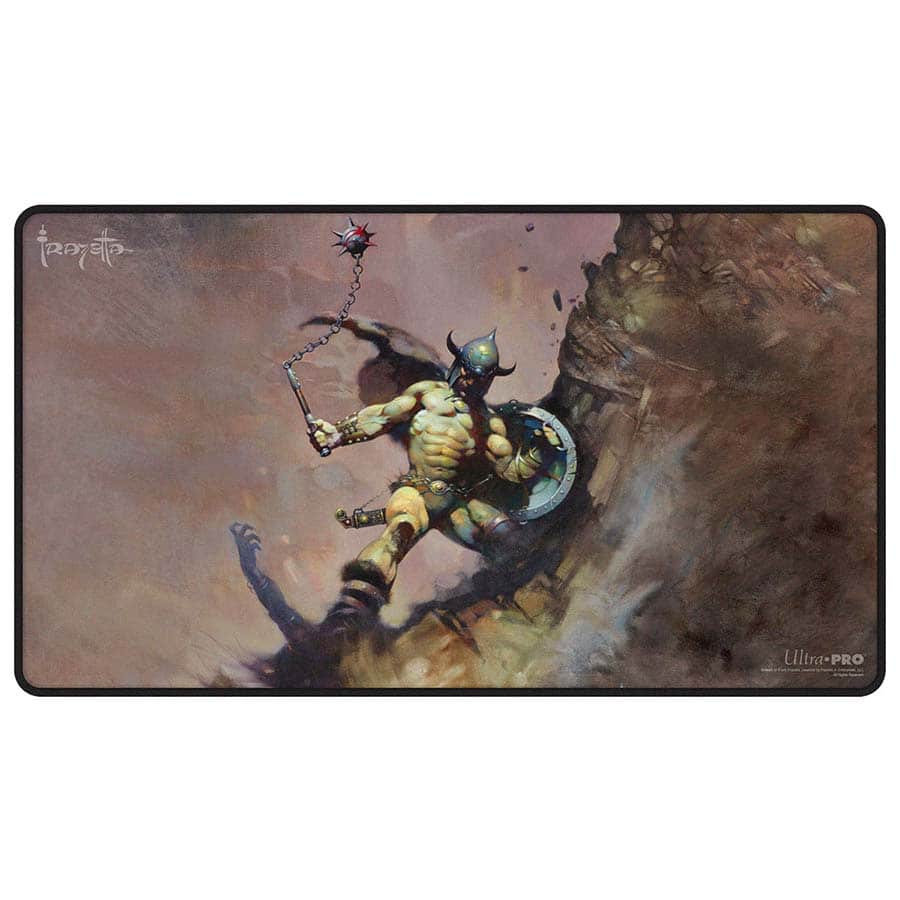 Ultra Pro: Artist Spotlight: Frank Frazetta: Black-Stitched Playmat: Warrior with Ball and Chain | Odin's Place