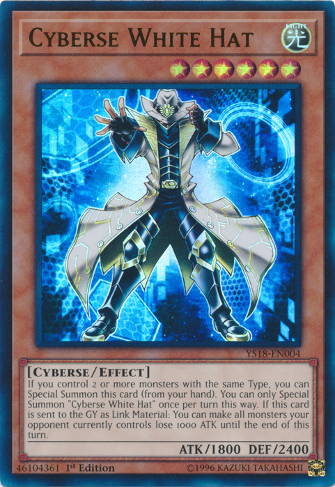 Cyberse White Hat [YS18-EN004] Ultra Rare | Dragon's Lair Comics and Fantasy Houston TX