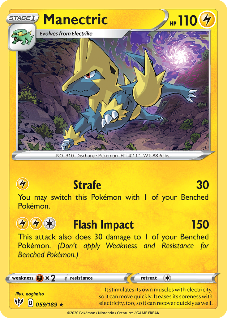 Manectric (059/189) [Sword & Shield: Darkness Ablaze] | Dragon's Lair Comics and Fantasy Houston TX