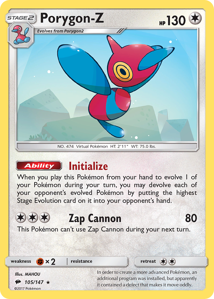 Porygon-Z (105/147) [Sun & Moon: Burning Shadows] | Dragon's Lair Comics and Fantasy Houston TX
