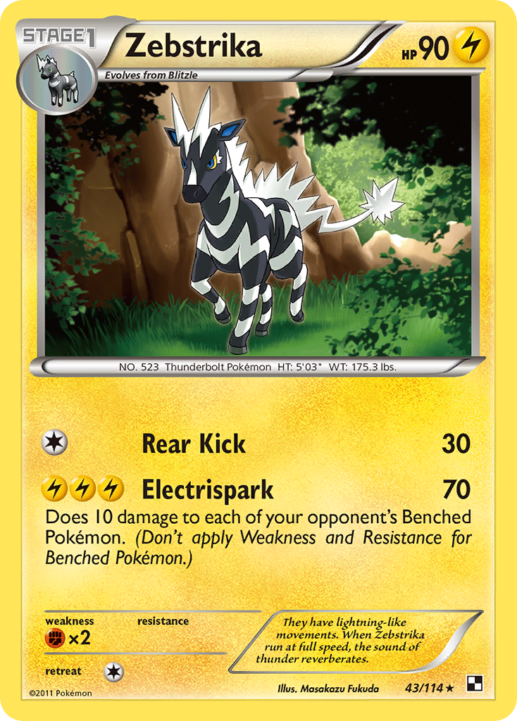 Zebstrika (43/114) [Black & White: Base Set] | Dragon's Lair Comics and Fantasy Houston TX
