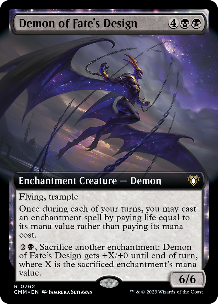 Demon of Fate's Design (Extended Art) [Commander Masters] | Dragon's Lair Comics and Fantasy Houston TX