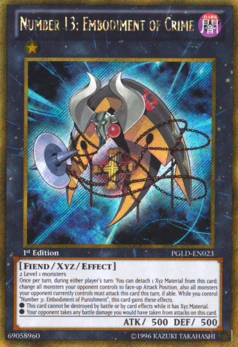 Number 13: Embodiment of Crime [PGLD-EN023] Gold Secret Rare | Dragon's Lair Comics and Fantasy Houston TX