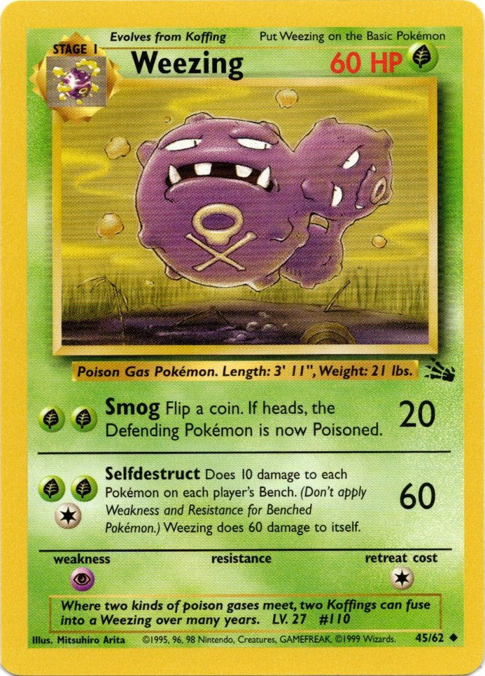 Weezing (45/62) [Fossil Unlimited] | Dragon's Lair Comics and Fantasy Houston TX