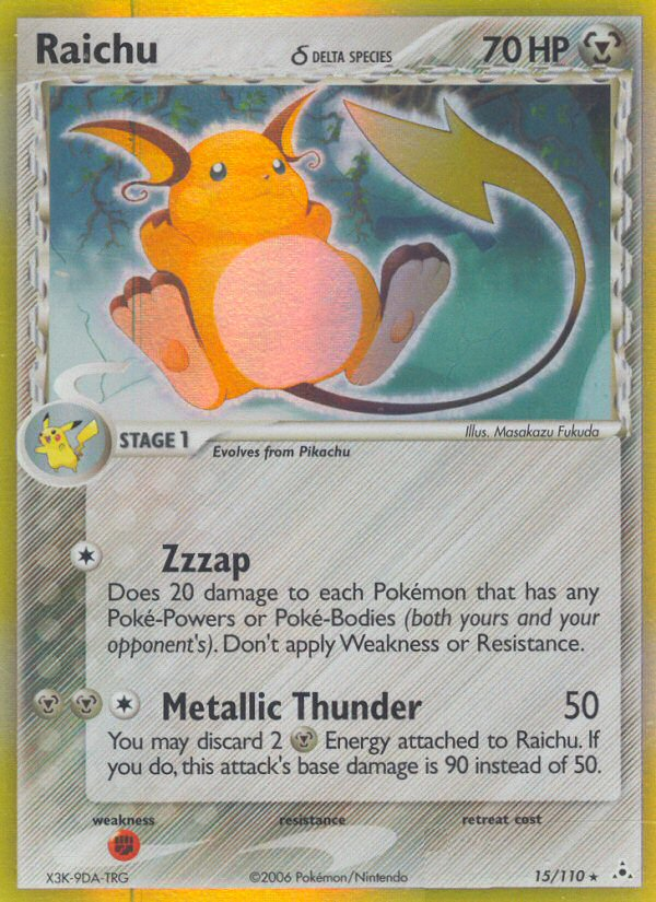 Raichu (15/110) (Delta Species) [EX: Holon Phantoms] | Dragon's Lair Comics and Fantasy Houston TX