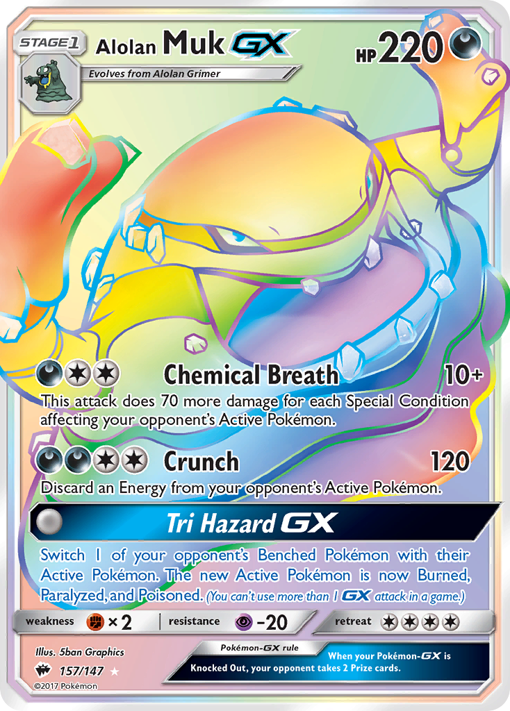 Alolan Muk GX (157/147) [Sun & Moon: Burning Shadows] | Dragon's Lair Comics and Fantasy Houston TX