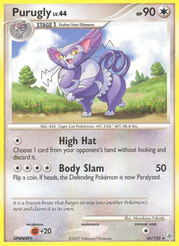 Purugly (36/130) [Diamond & Pearl: Base Set] | Dragon's Lair Comics and Fantasy Houston TX